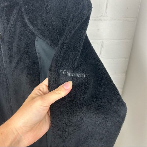 Columbia Black Zip Up Interchangeable Fuzzy Faux Fur Jacket Size M - Picture 6 of 9